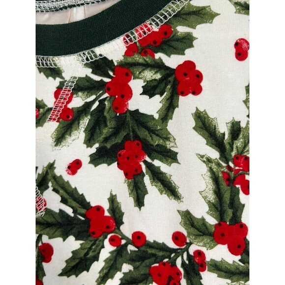 Rachel Parcell Pajama Set XS Red Crew Neck Christmas Holly Festive Santa Soft - Picture 3 of 11